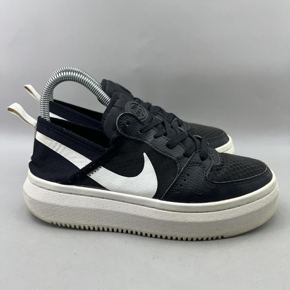 Nike Court Vision Alta Platform Sneakers Women Size 7.5 Black White Low Shoes